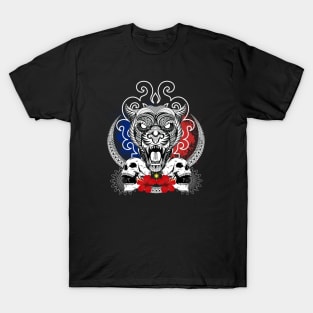 Philippines Headhunter Tribal line Art Tiger T-Shirt